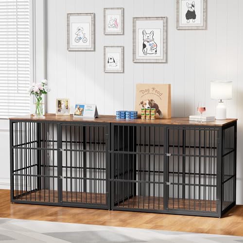 Large Breed Wooden Dog Crate Furniture with Removable Divider C146985