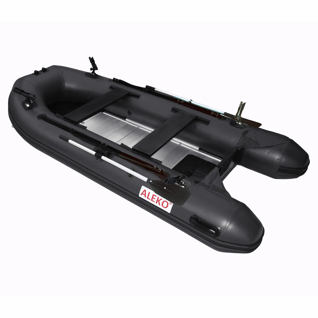 Inflatable Boat with Aluminum Floor 12.5 ft Black U95387