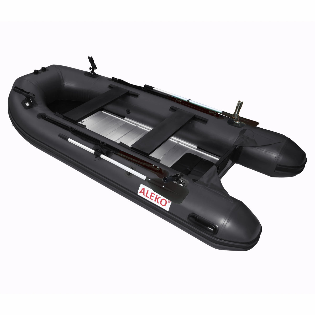 Inflatable Boat with Aluminum Floor 12.5 ft Black U95387