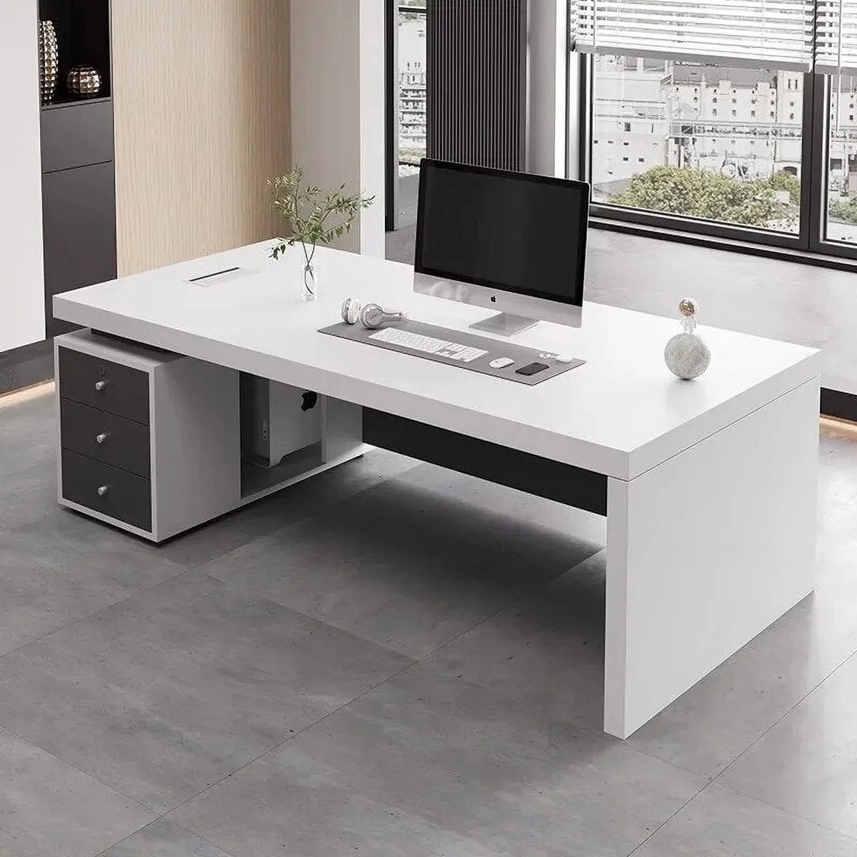 White Office Desk Workstation O651710