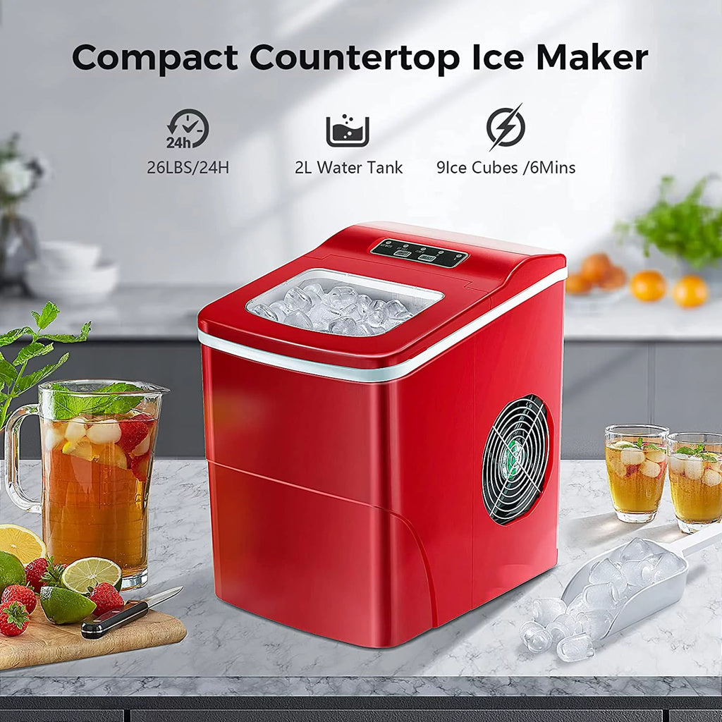 Portable Countertop Ice Maker with Ice Scoop and Basket X927