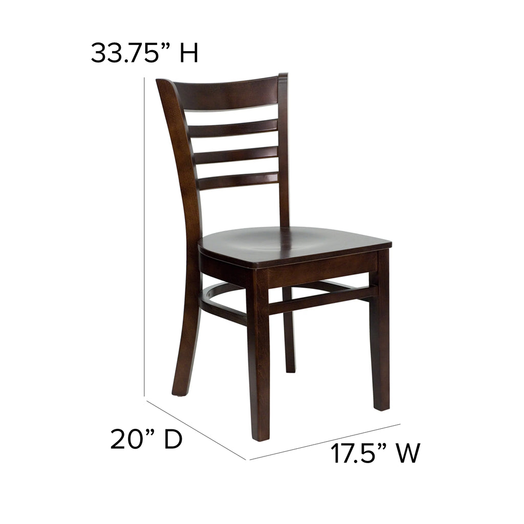 Ladder Back Walnut Wood Restaurant Chair C128