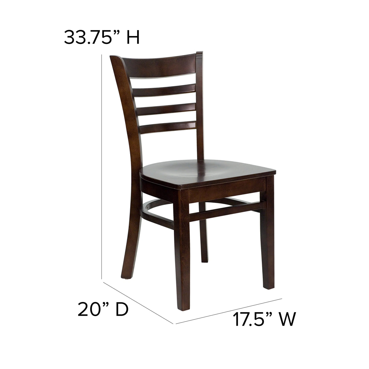 Ladder Back Walnut Wood Restaurant Chair C128