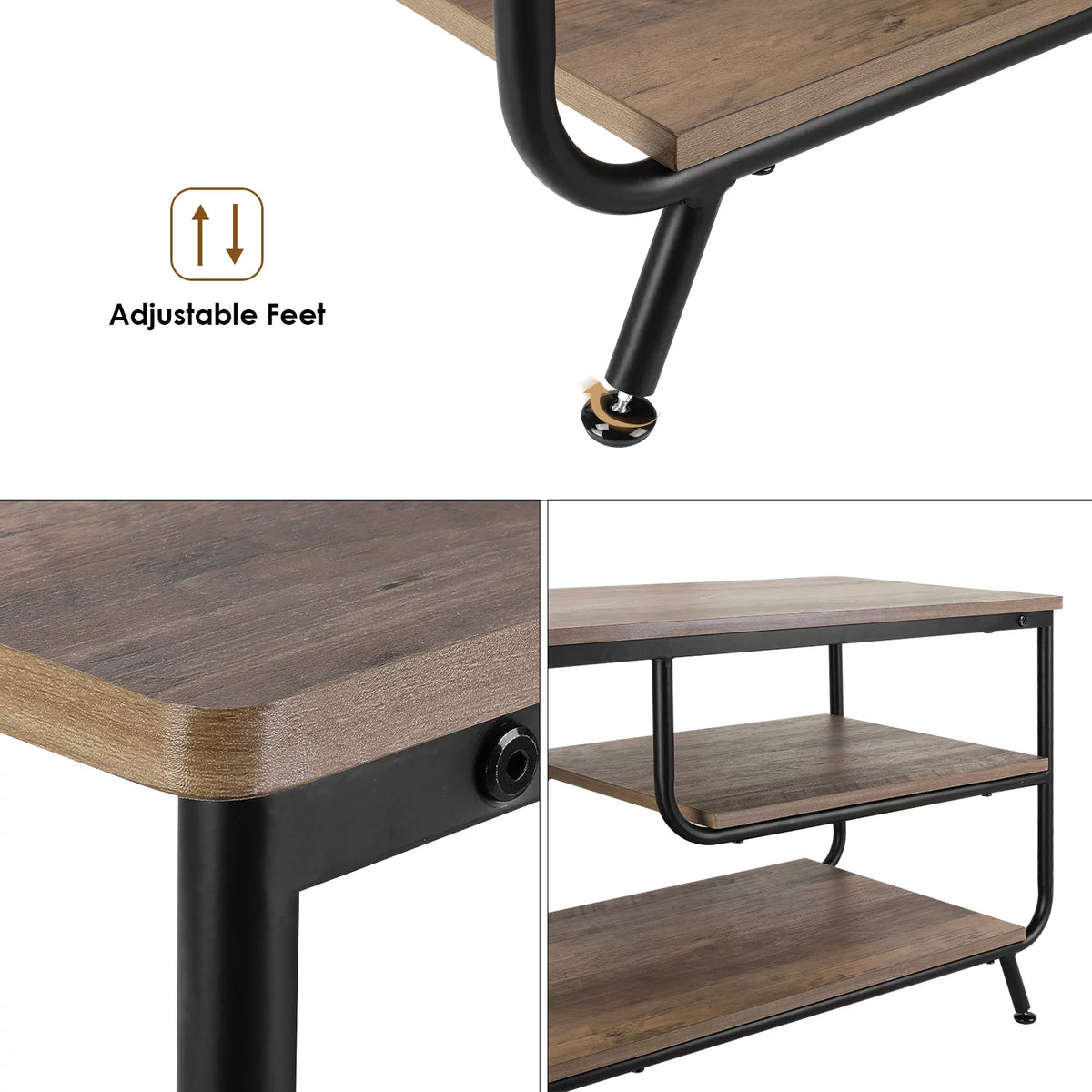 Wood 3 Tier TV Stand with Storage D667489