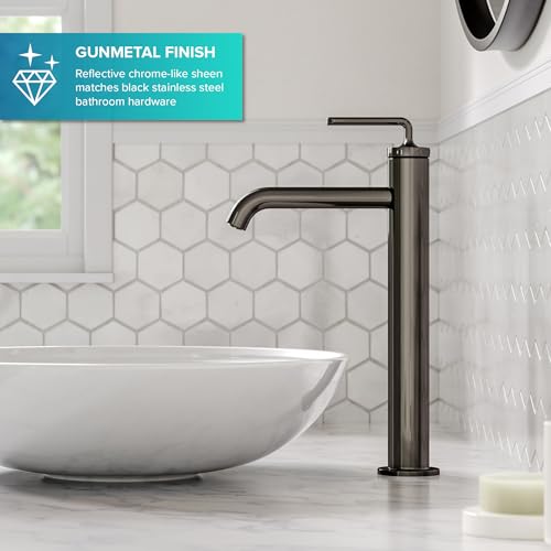 Single Handle Vessel Sink Bathroom Faucet with Pop-Up Drain in Brushed Gold Y20936
