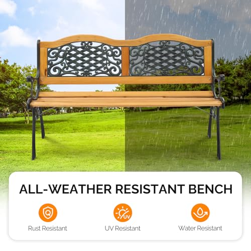 Metal Wood Garden Bench J659