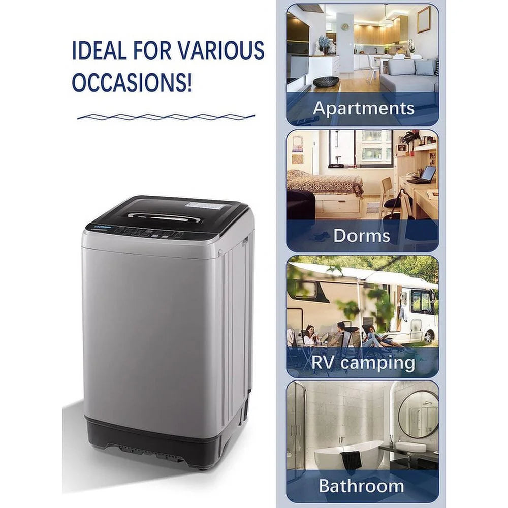 17.7 lbs Portable Compact Washing Machine with Drain Pump D758