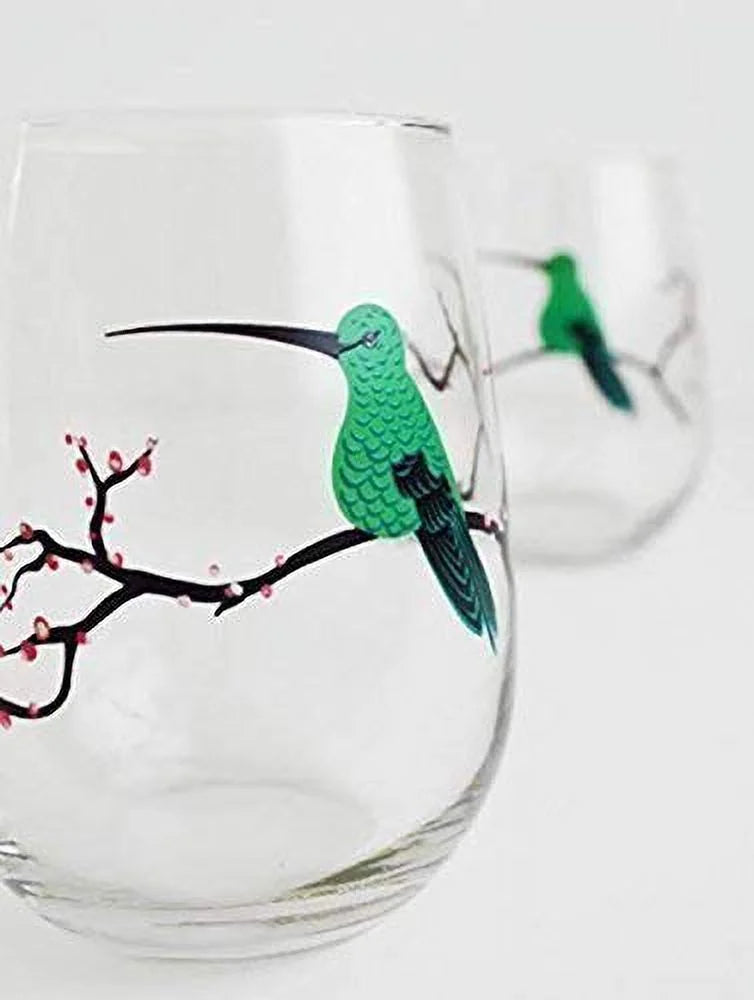 Set Of 4 Stemless Painted Glasses G985