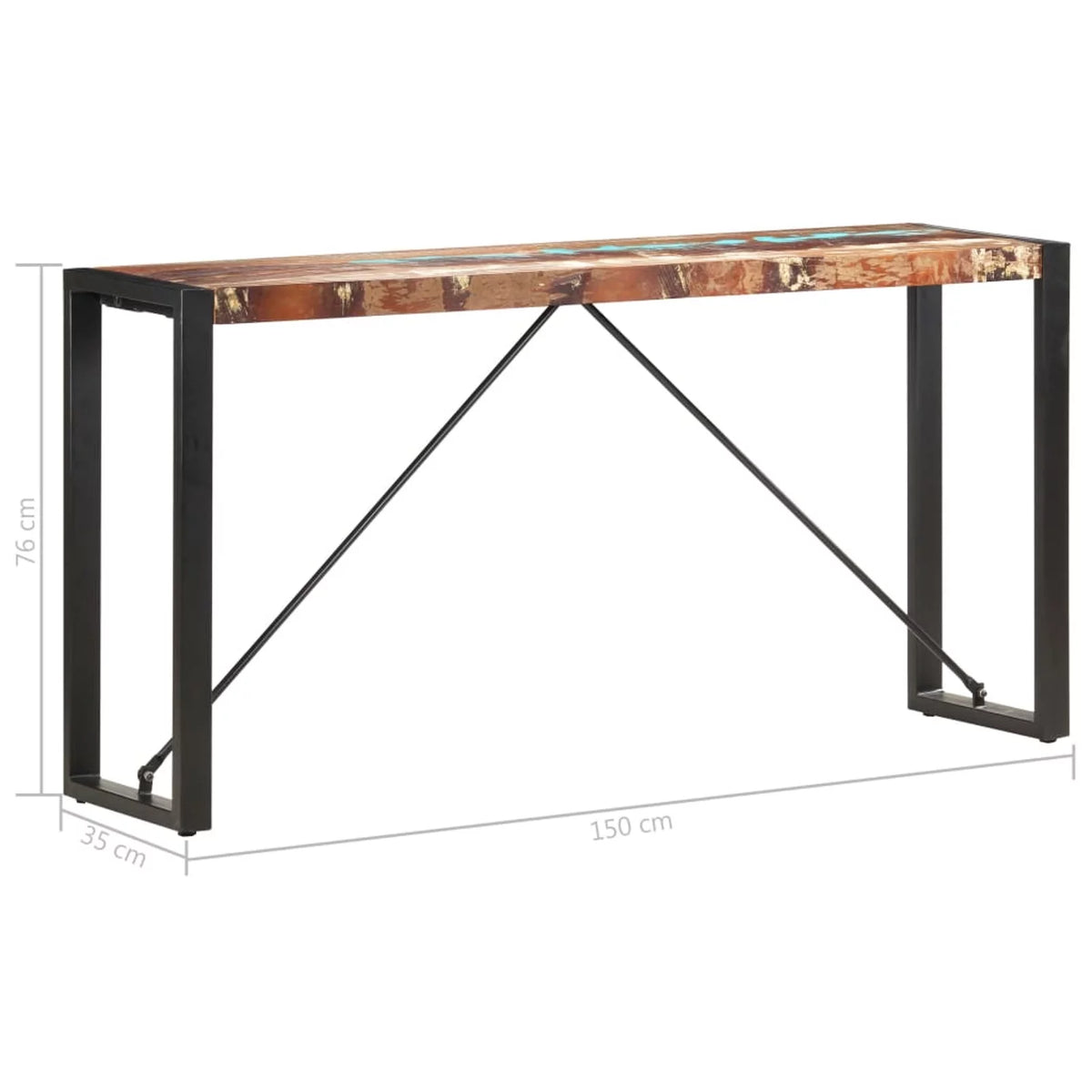 Solid Reclaimed Wood Console Table D5487