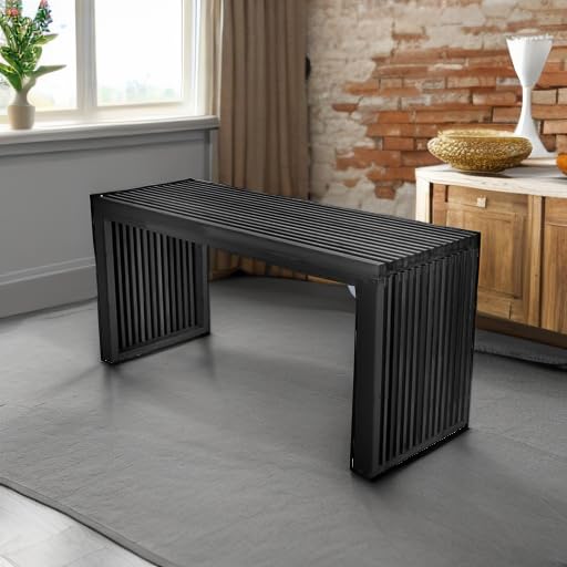 Bamboo Dining Bench, 35 inch Solid Bamboo Bench F902064