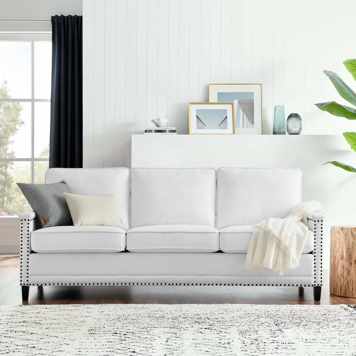 White Fabric Sofa S955360