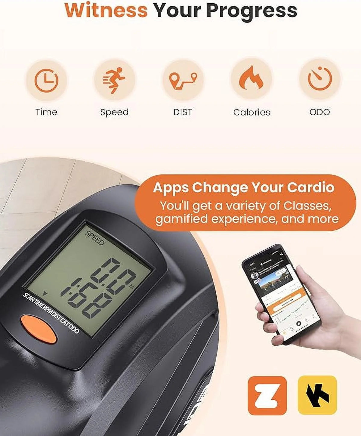 Magnetic Under Desk Bike Pedal Exerciser with LCD Display C801001