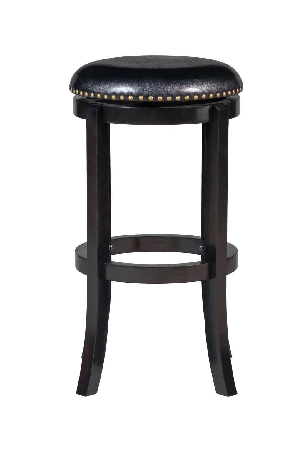 Black 24in. Backless Swivel Wood Counter Stool B72001
