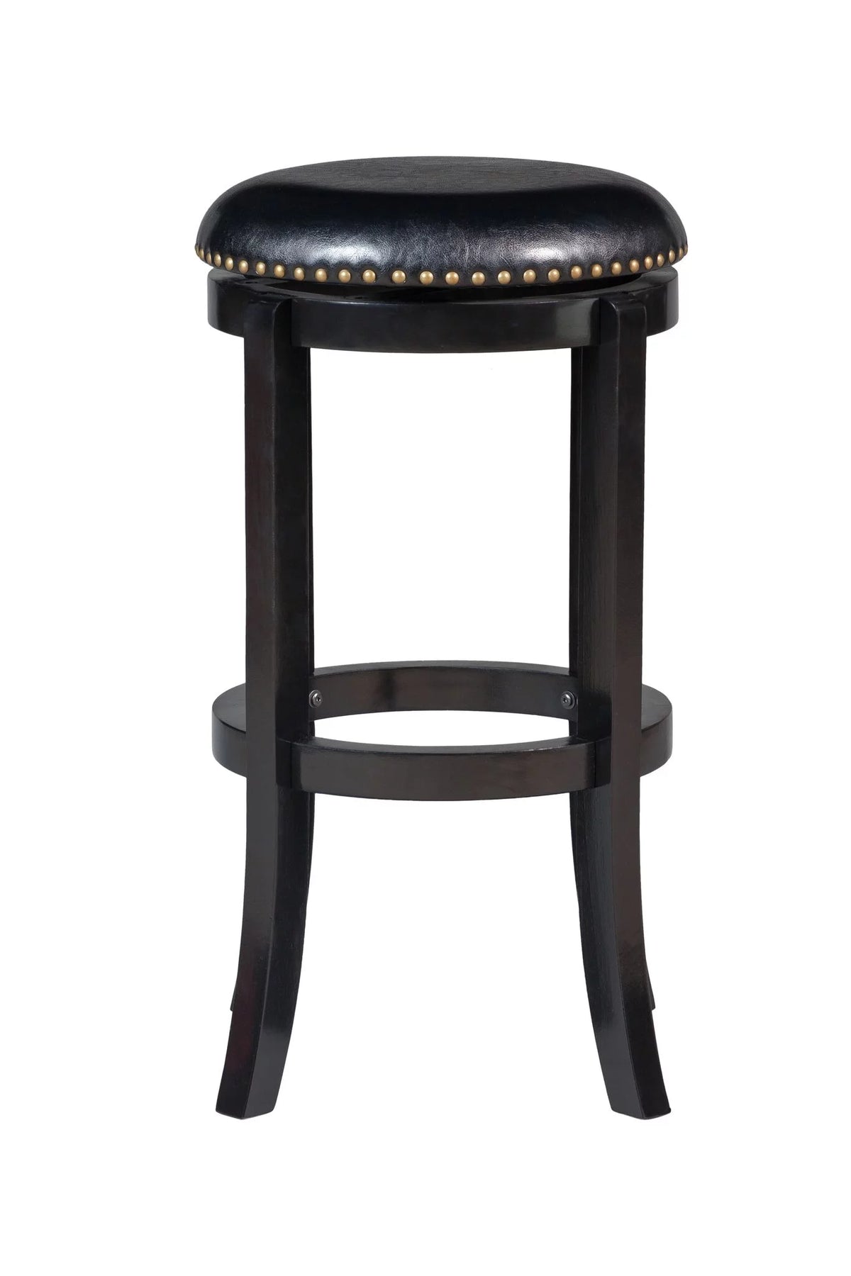 Black 24in. Backless Swivel Wood Counter Stool B72001