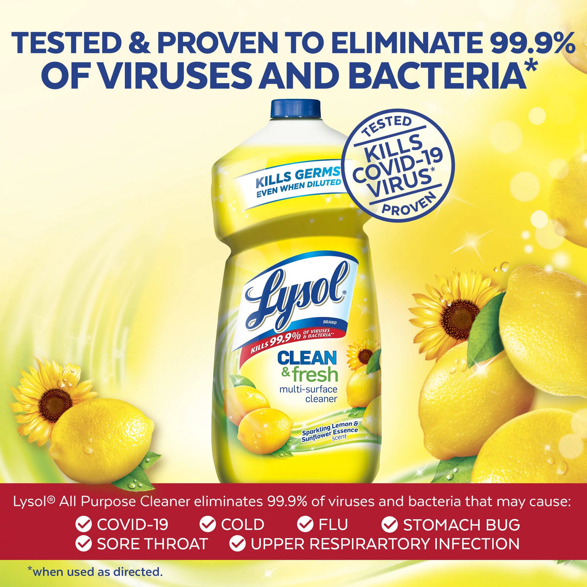 Multi-Surface Cleaner Sparkling Lemon And Sunflower Essence 40 Fl Oz Pack Of 3 O126