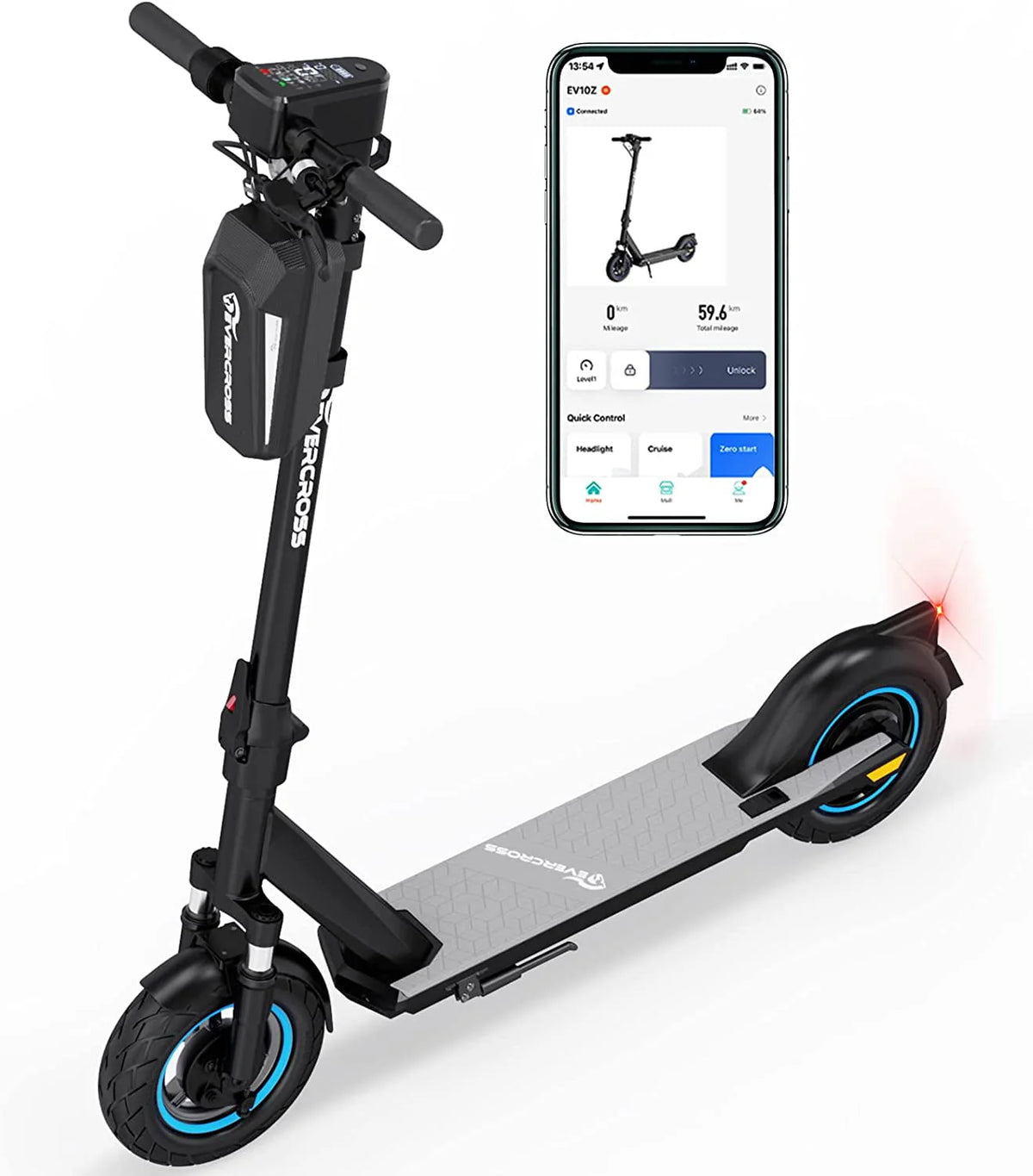 Electric Scooter with 10 Solid Tires, 500W Motor, 22 Miles Battery P17008