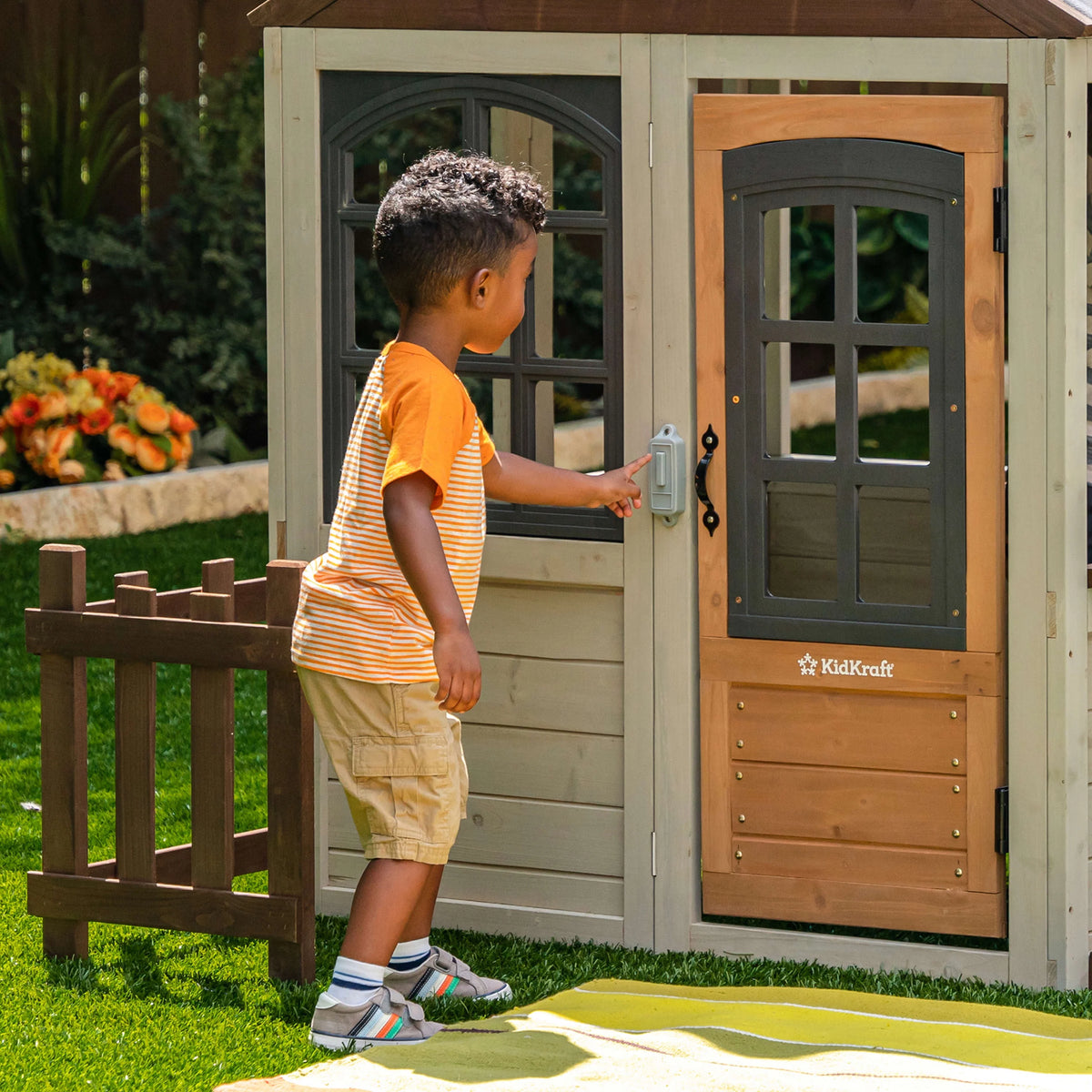 Wooden Outdoor Playhouse with Doorbell and 13 Pieces D42271
