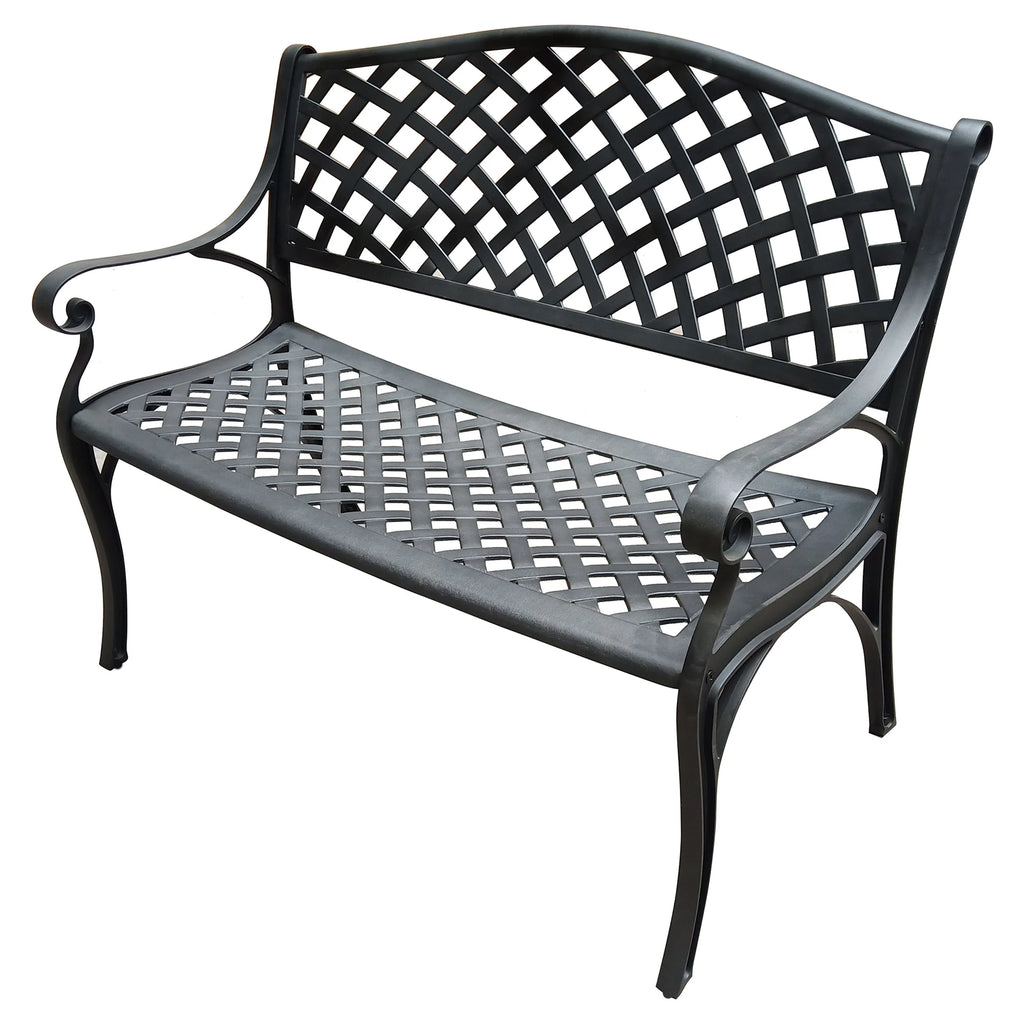 Black 40-in Aluminum Patio Bench L58982