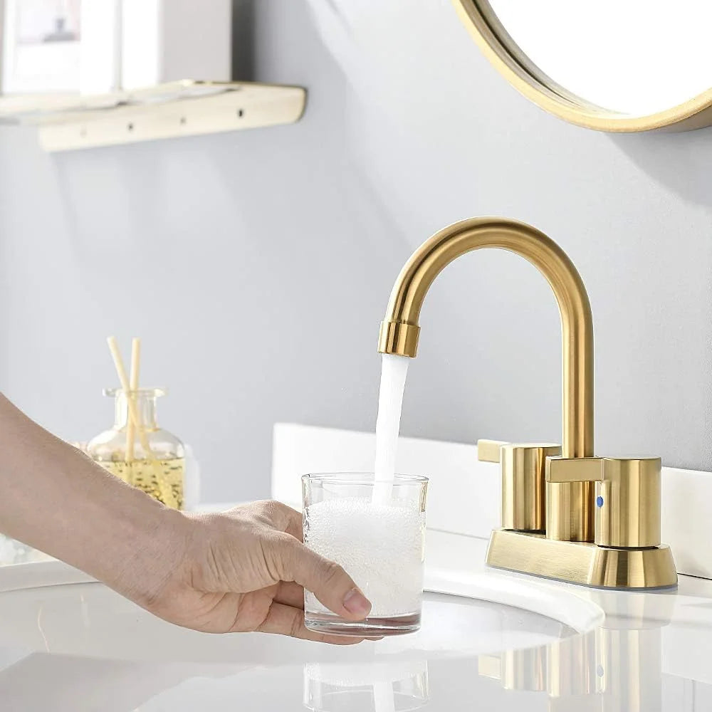 Brushed Gold 2 Handle Centerset Bathroom Faucet P286000