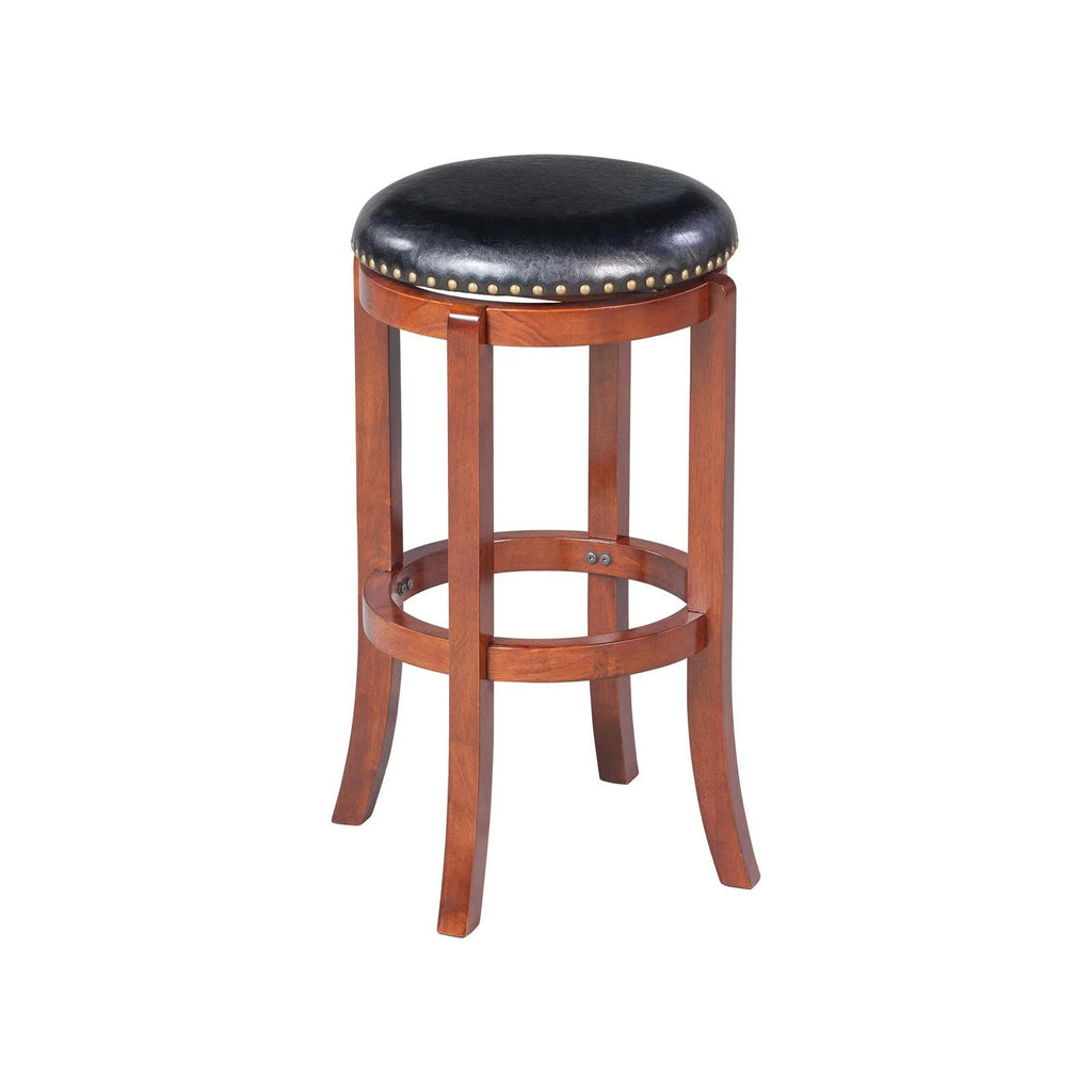 Black 24in. Backless Swivel Wood Counter Stool B72001