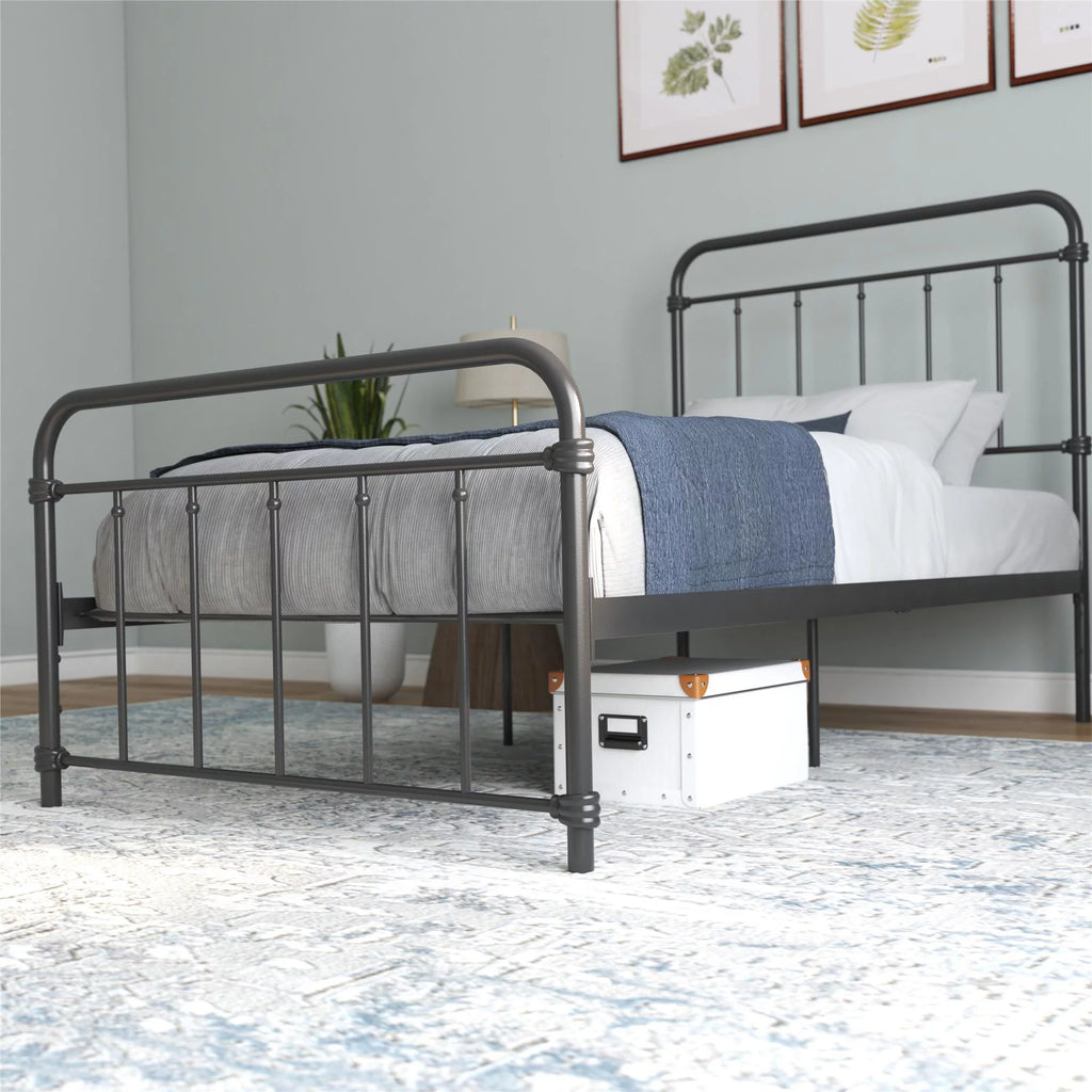 Black Twin Metal Platform Bed D996019