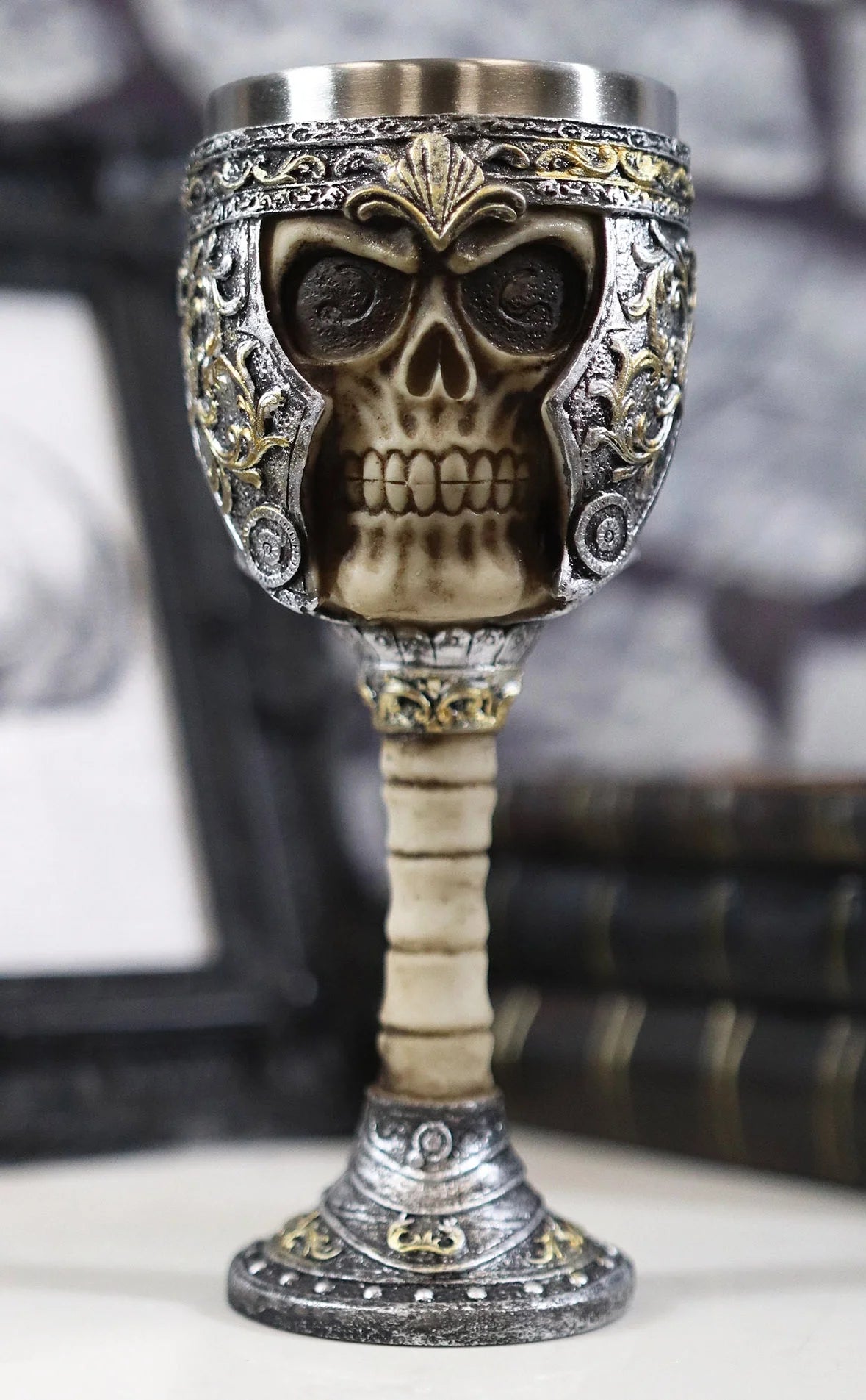 Skull Wine Goblet Chalice Cup 6oz V26376