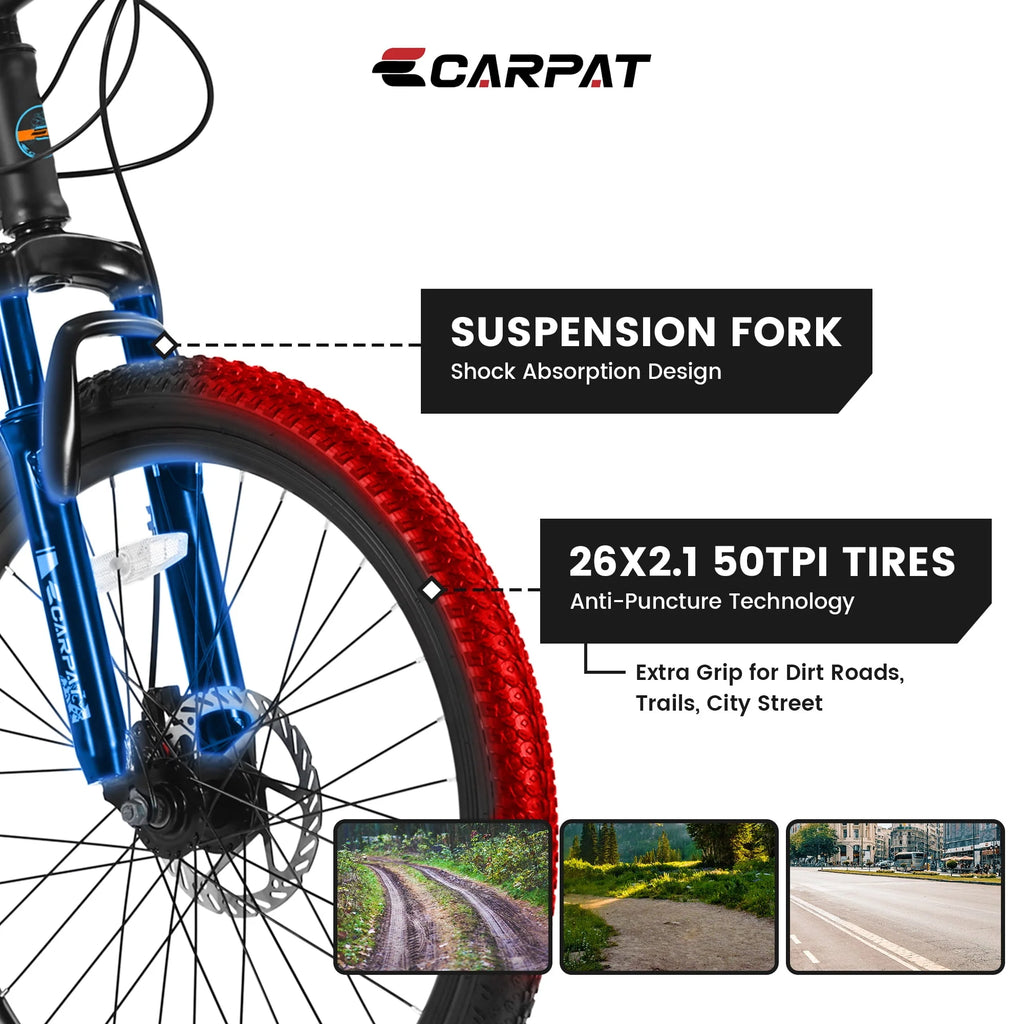 26 inch Mountain Bike with 21 Speed & Disc Brakes D898