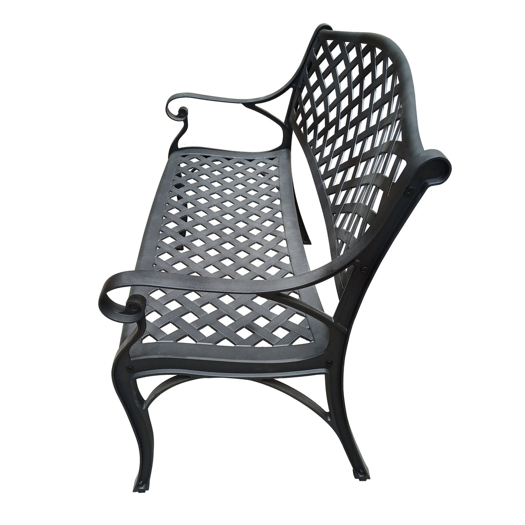 Black 40-in Aluminum Patio Bench L58982
