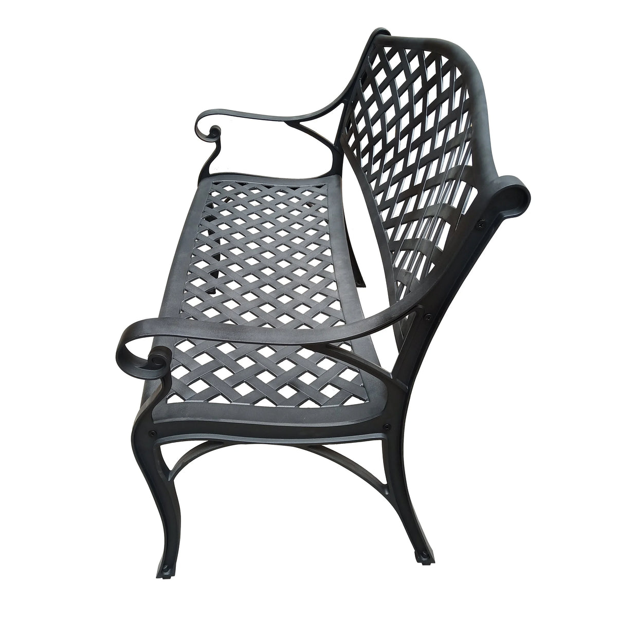 Black 40-in Aluminum Patio Bench L58982