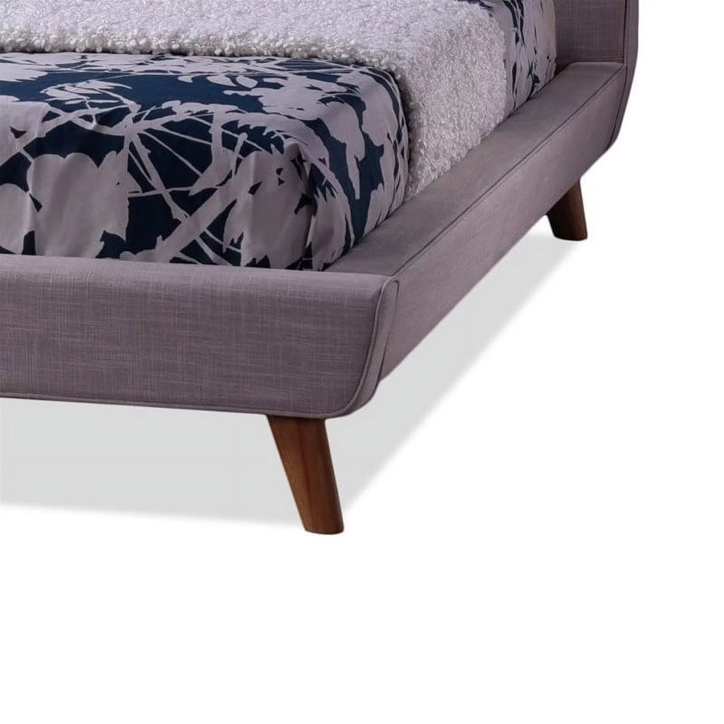 Upholstered Full Platform Bed in Beige P9358