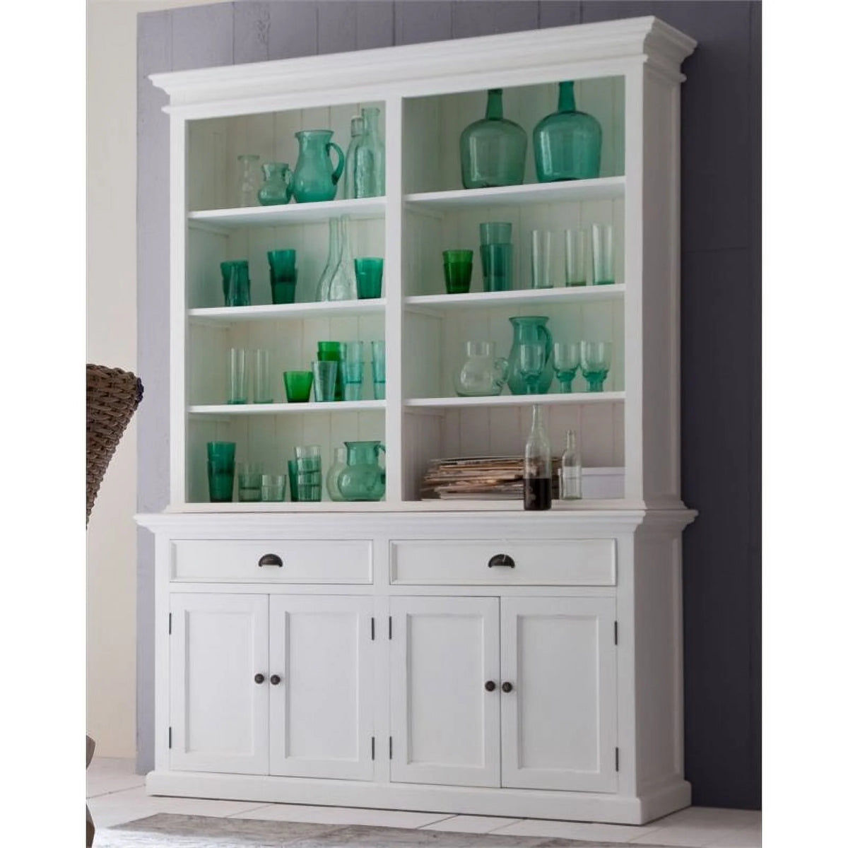 Storage Cabinet with Hutch in Pure White I98814