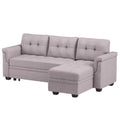 Light Gray Linen Reversible Sleeper Sofa U121703