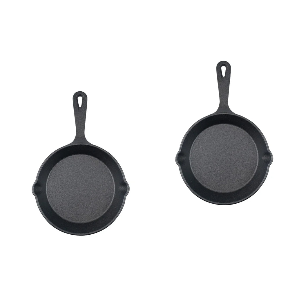 2pcs Mini Cast Iron Skillet Non-stick Frying Pan I199100
