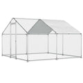 Chicken Coop Large Metal Run for 20 Chickens Walk in Poultry Cage with Waterproof Cover T524