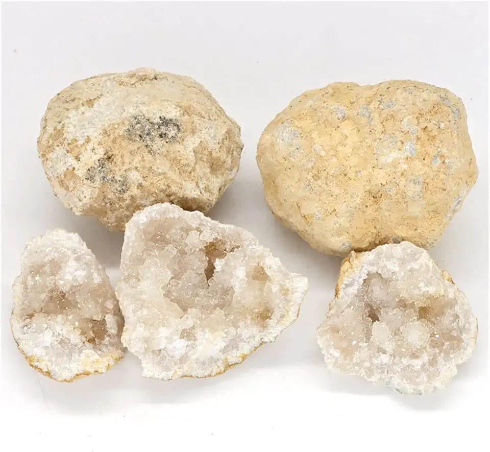 Natural Crystal Rough Agate Geode Raw Quartz Mineral Specimen 5PCS P4974