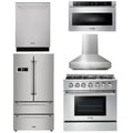 36 Propane Gas Range, Range Hood, Microwave, Refrigerator, Dishwasher F2839