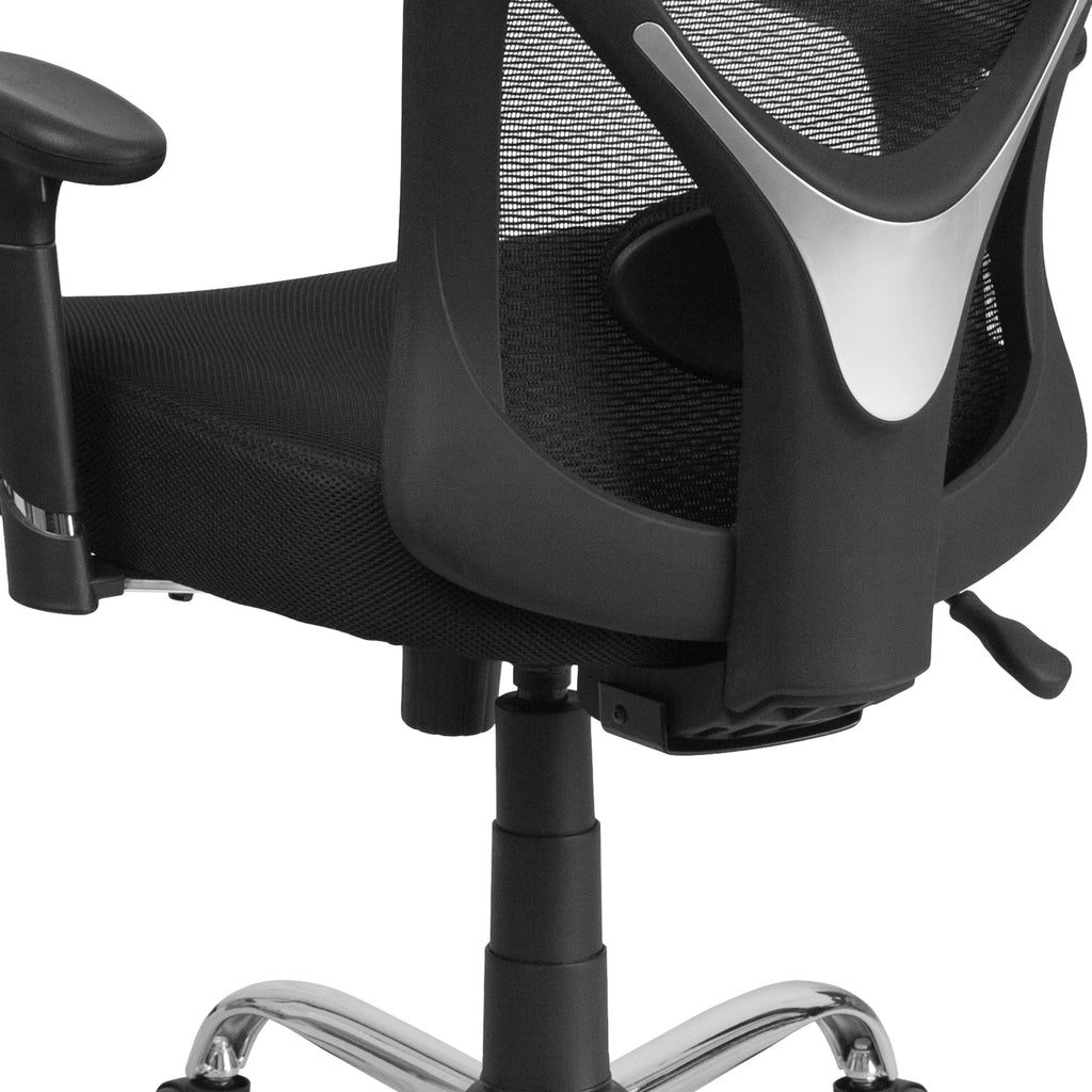 Black Mesh Ergonomic Task Office Chair with Adjustable Back and Arms Y307
