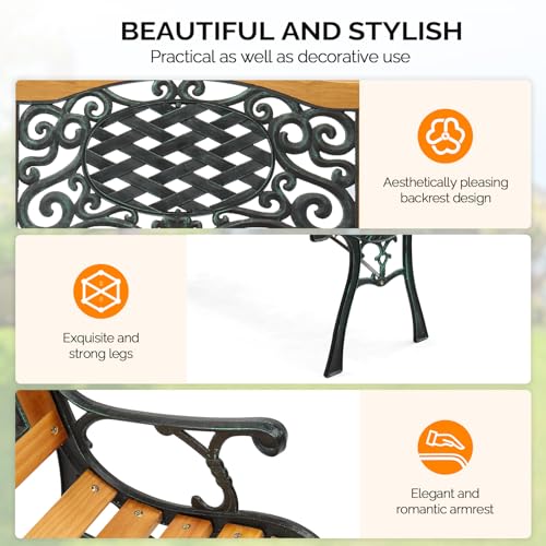 Metal Wood Garden Bench J659