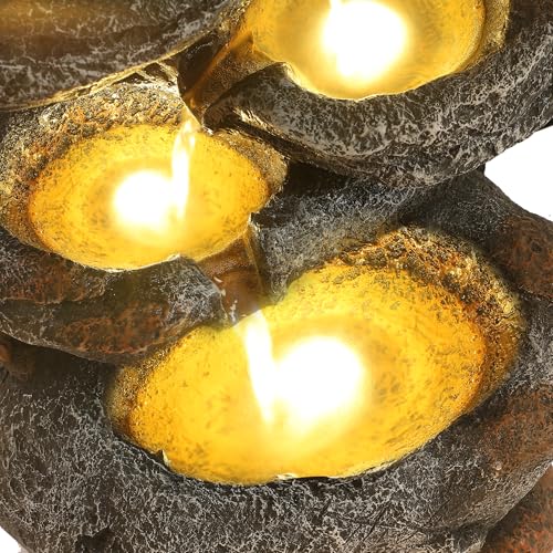 6-Tier Cascading Rock Water Fountain with Lights K9842