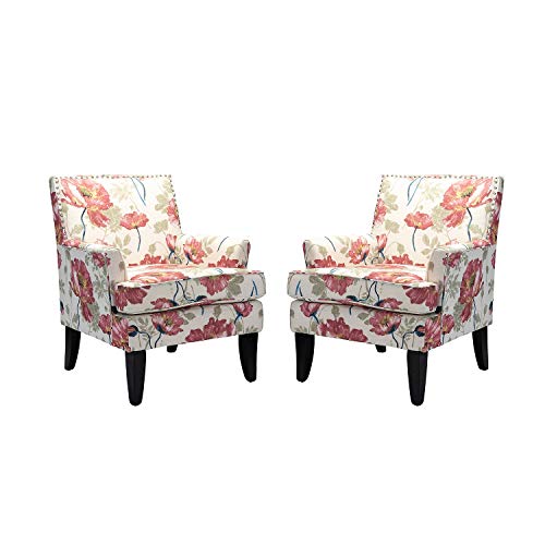 Modern Accent Chair with Arms and Wooden Legs P5378
