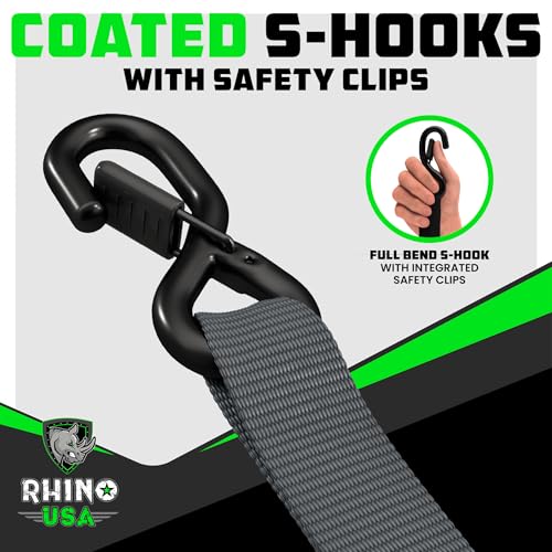 Heavy Duty Ratchet Straps 4-Pack Black D343
