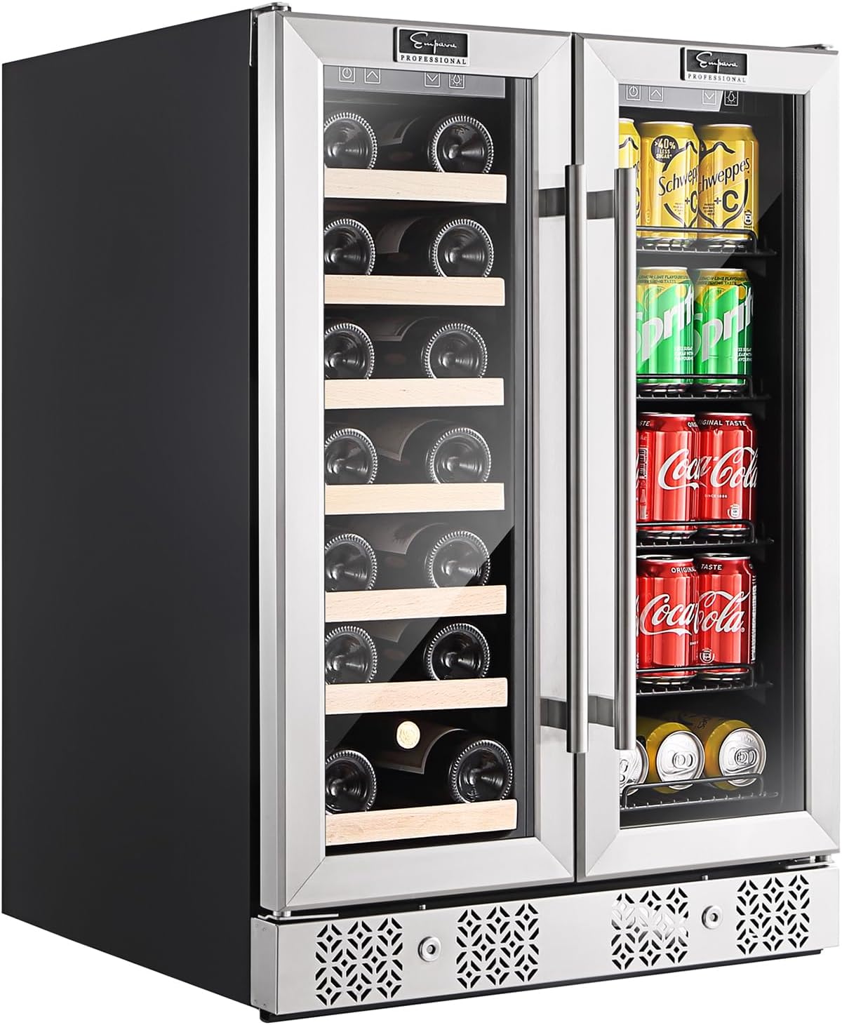 24 inch Dual Zone Wine and Beverage Cooler 96 Cans 33 Bottles X365708