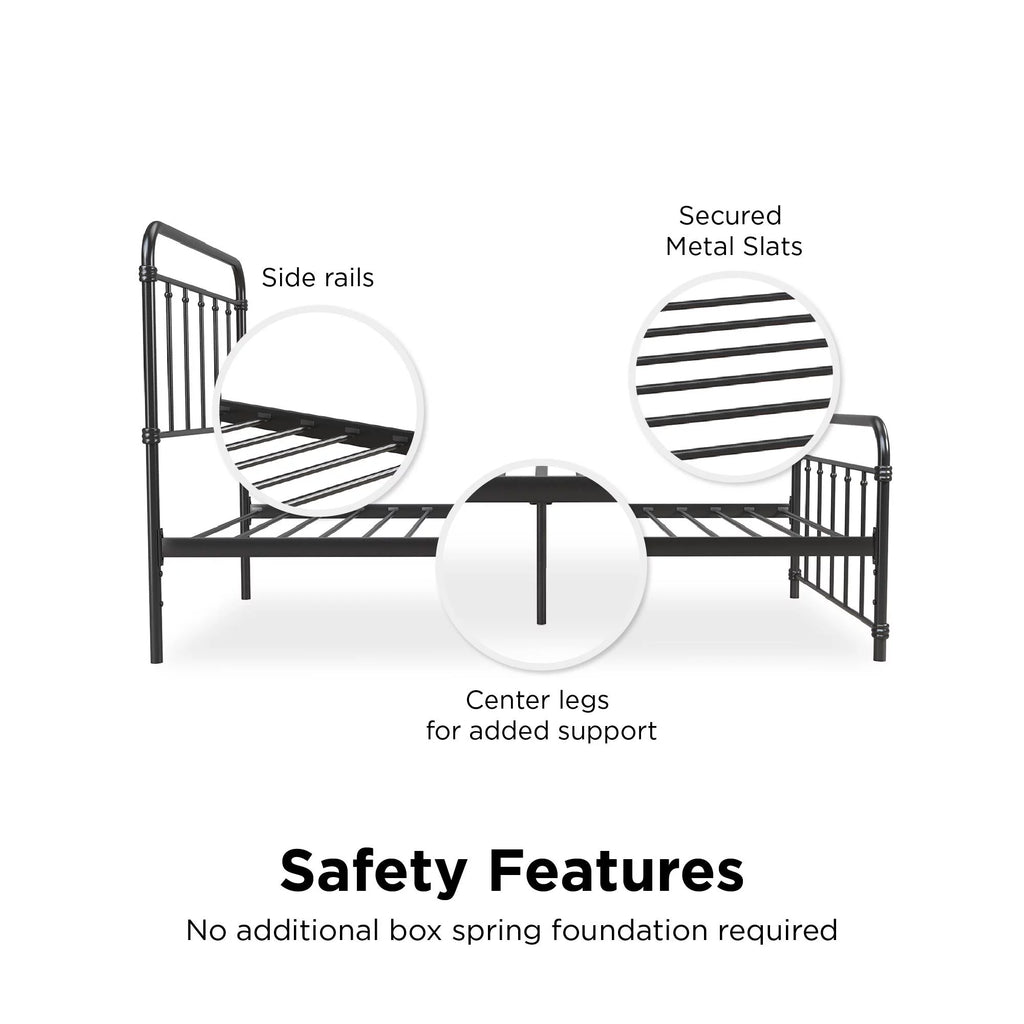 Black Twin Metal Platform Bed D996019