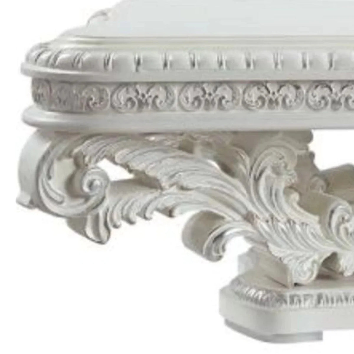 Antique White Manufactured Wood & Resin Rectangular Coffee Table Z59777