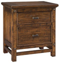 Rustic Vintage Acacia 2-Drawer Nightstand M757
