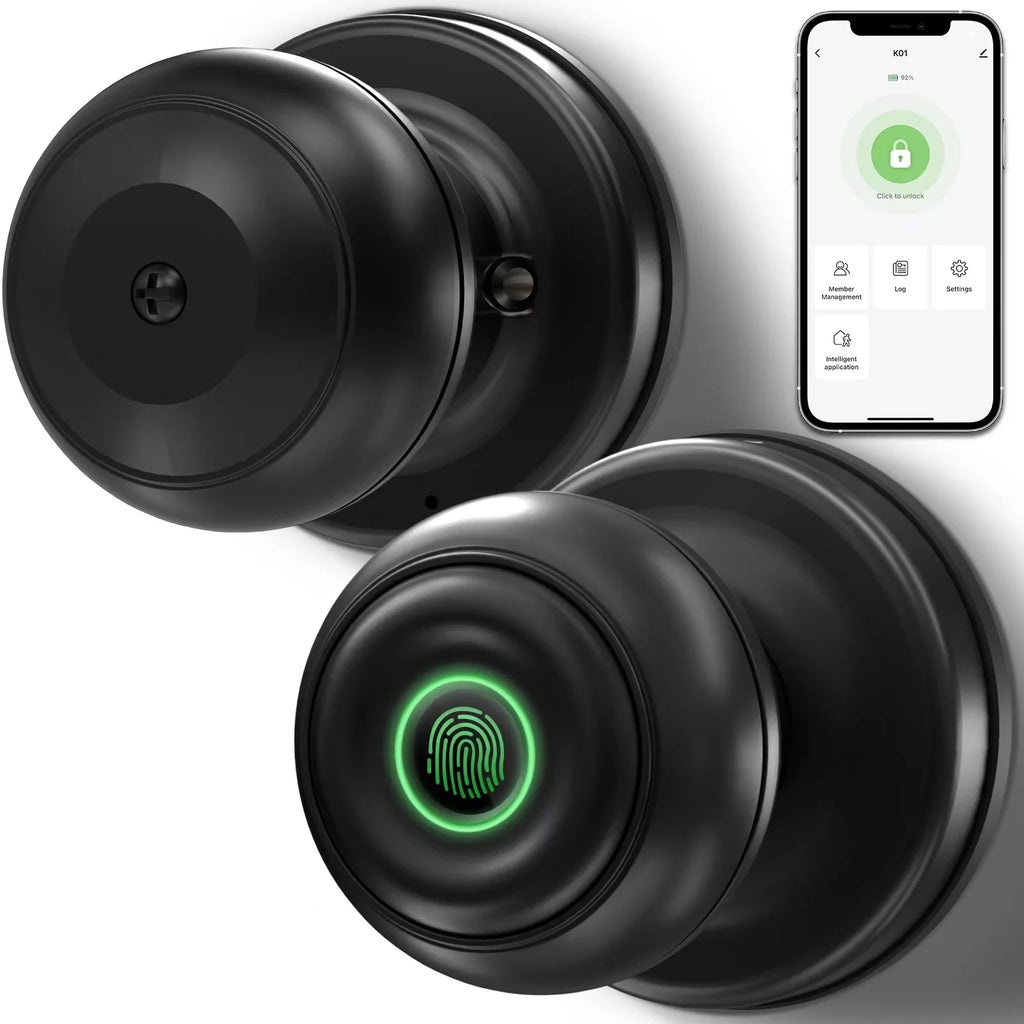 Smart Fingerprint Door Lock with App Control, Black Q743