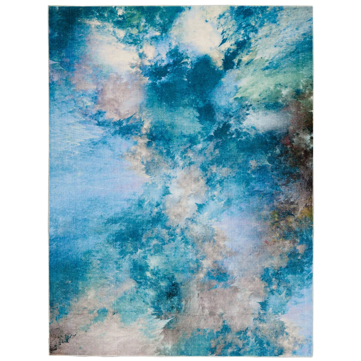 Seafoam Green Fabric Indoor Rug L956299