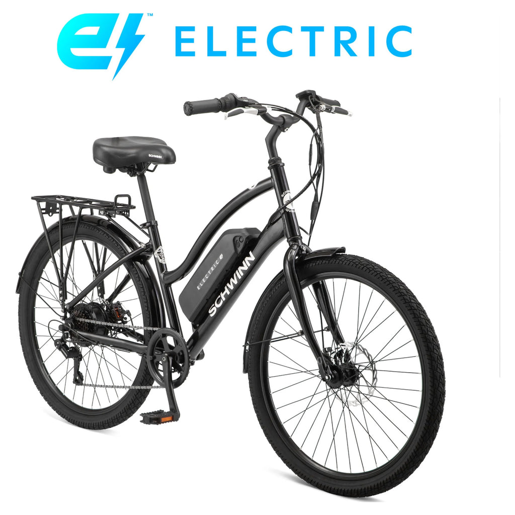 26 Low Step Cruiser Electric Bike 7 Speeds 250w Black D6242