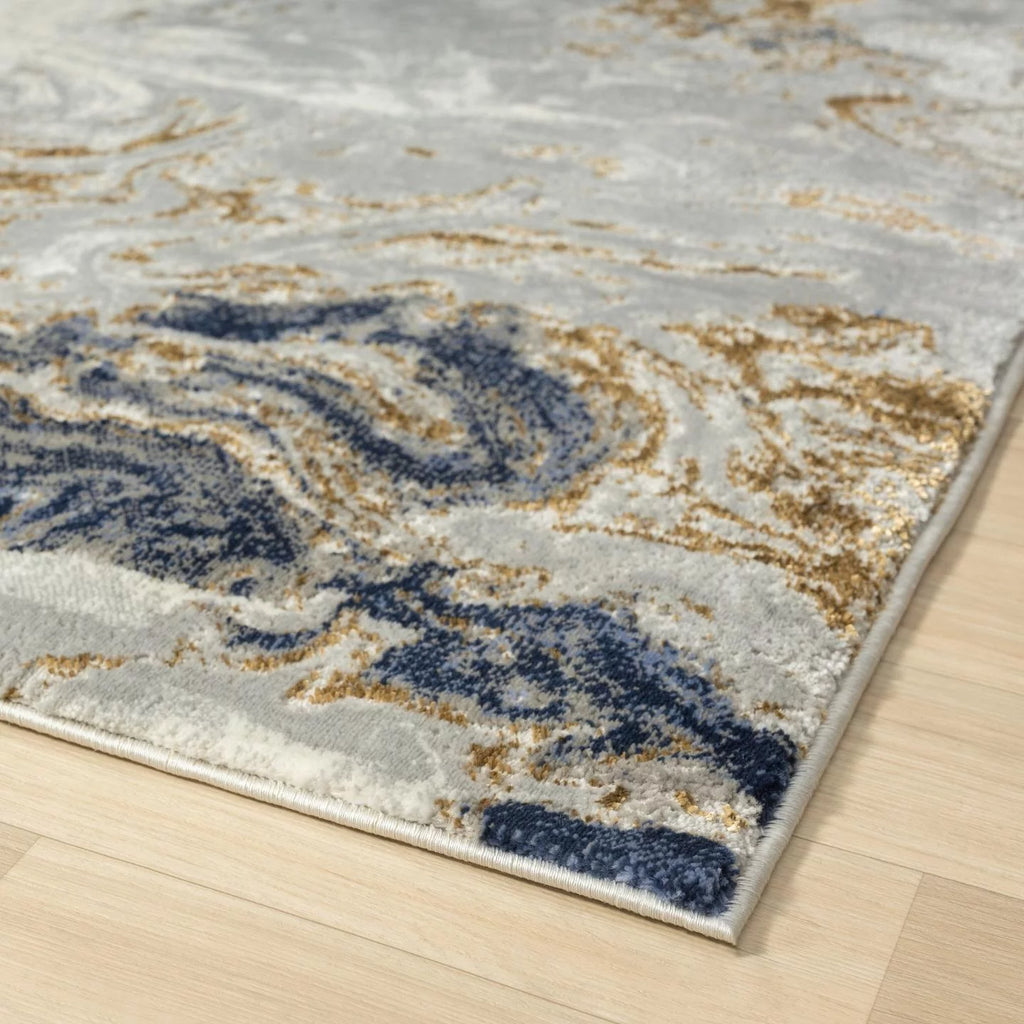 Blue Abstract 8x10 Area Rug A8724