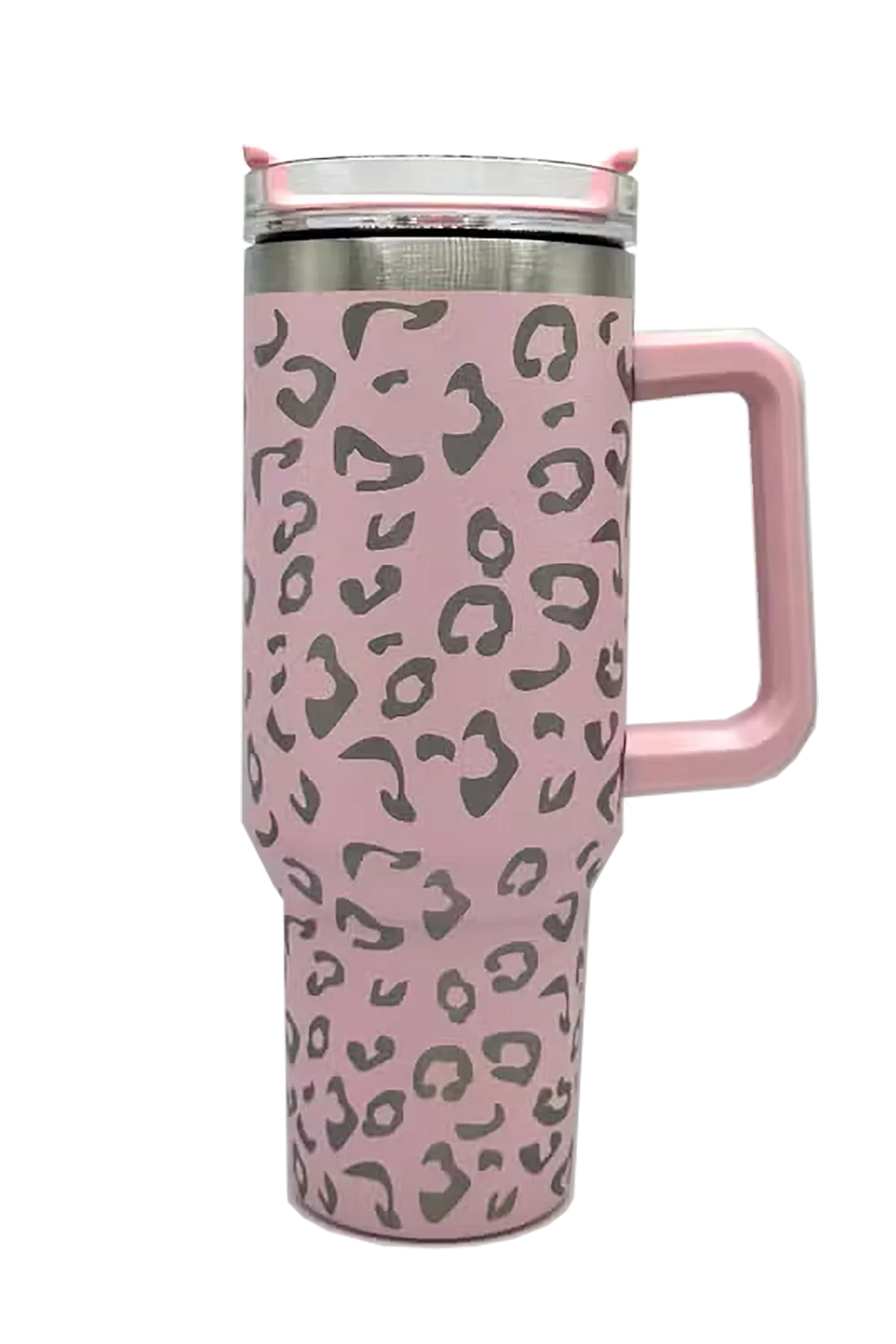 Light Pink Leopard Print 40 oz. Stainless Steel Tumbler With Handle Q71378